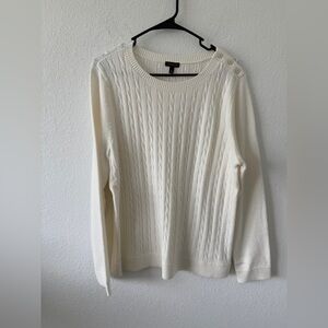 Talbots Ivory Cable Knit Sweater